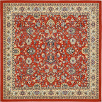 Unique Loom Sialk Hill Collection Area Rug - Washington (8' Square Terracotta/Cream)