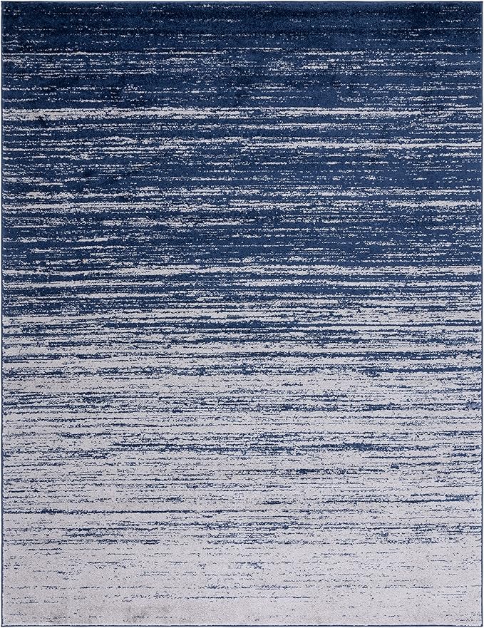 SAFAVIEH Area Rug 10x14 - Adirondack Collection - Large - Navy & Grey, Modern Ombre Design, Non Shedding & Easy to Clean, Ideal for Living Room, Bedroom, Office, Dining Space (ADR113E)