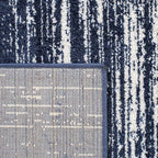 SAFAVIEH Adirondack Collection Runner Rug - 2'6" x 6', Navy & Ivory, Modern Ombre Design, Non Shedding & Easy to Clean, Ideal for Hallway, Foyer, Kitchen, Entryway, Bedroom (ADR113N)