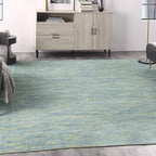 Nourison Home Nourison Essentials Blue Green 9' x Square Area Rug - Easy Clean, Non Shedding, Bed Room, Living Room, Dining Room, Kitchen (9' x Square)