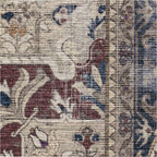 RUGGABLE Washable Vintage Area Rug – Kamran Royal Blue 9x12, Stain-Resistant, Non-Slip – Large Machine Washable Rugs for Living Room, Bedroom, Hallway, Entryway & Office–with Cushioned Pad