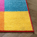 Well Woven Modern Rug Squares Multi Geometric Accent 2'3" x 7'3" Runner Entry Way Bright Kids Room Kitchen Bedroom Carpet Bathroom Soft Durable Area Rug