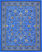 Unique Loom Sialk Hill Collection Area Rug - Washington (7' 10" x 10' Rectangle Dark Blue/Black)