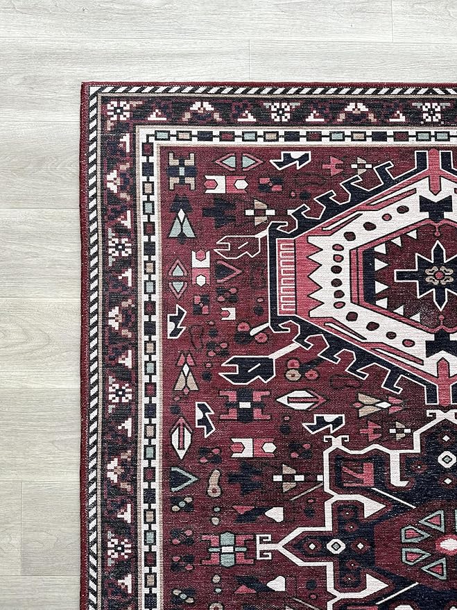 Fame Living Washable Area Rug. Modern Farmhouse. Vintage. Turkish. Bohemian. Distressed. Oriental. Traditional. Rugs for Living Room. Dining. Bedroom. Office. Entryway. Foyer. (851RR, 2'5" x 13')