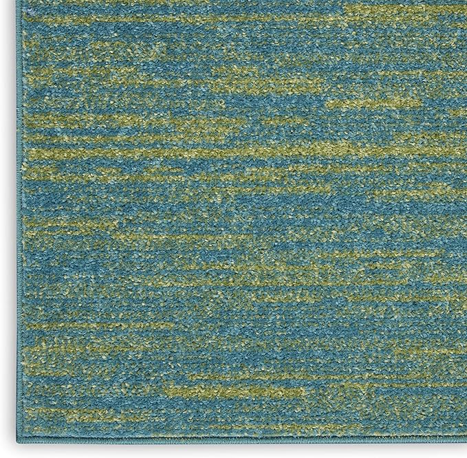Nourison Home Nourison Essentials Blue Green 9' x Square Area Rug - Easy Clean, Non Shedding, Bed Room, Living Room, Dining Room, Kitchen (9' x Square)