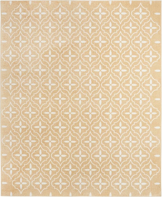 Nourison Home Nourison Essentials Beige Ivory 8' x 10' Area Rug - Easy Clean, Non Shedding, Bed Room, Living Room, Dining Room, Kitchen (8' x 10')