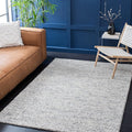 SAFAVIEH Natura Collection Area Rug - 4' Square, Light Grey & Ivory, Handmade Wool Blend, Textured Design, Ideal for Living Room, Bedroom, Dining Space (NAT620G)