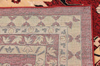 Unique Loom Taftan Collection Border Geometric Tribal Inspired Design Area Rug (8' 0 x 8' 0 Square, Red/ Gold)