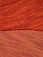 Hand Knotted Loom Wool ECO-Friendly Area Rugs - 8'x8', Round, Light Red Color, Solid Plain Design, High Pile Handmade Anti Skid Area Rugs for Living Room, Bed Room (L00111)