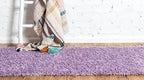 Unique Loom Solid Shag Collection Area Rug (2' 6" x 19' 8" Runner, Lilac)