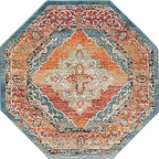 Unique Loom Isabella Collection Area Rug - Rossellini (7' 10" Octagon, Rust Red/ Beige)