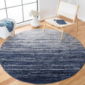 SAFAVIEH Adirondack Collection Area Rug - 10' Round, Navy & Ivory, Modern Ombre Design, Non Shedding & Easy to Clean, Ideal for Living Room, Bedroom, Office, Dining Space (ADR113N)