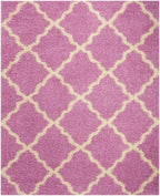 SAFAVIEH Dallas Shag Collection Area Rug - 10' x 14', Pink & Ivory, Trellis Design, Non-Shedding & Easy Care, 1.5-inch Thick Ideal for High Traffic Areas in Living Room, Bedroom (SGD257I)