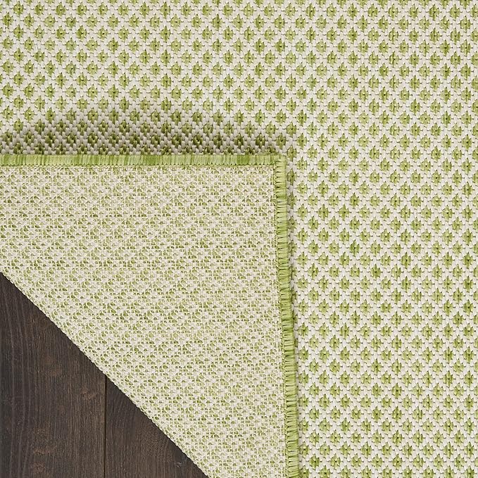 Nourison Home Courtyard Ivory Green 4' x Square Area Rug - Easy Clean, Non Shedding, Bed Room, Living Room, Dining Room, Kitchen (4' x Square)