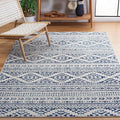 SAFAVIEH Area Rug 3x5 - Tulum Collection - Ivory & Navy, Moroccan Boho Tribal Design, Non-Shedding & Easy to Clean, Ideal for Entryway, Foyer, Accent Space, Bedroom (TUL272D)
