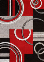 GLORY RUGS Area Rug Modern 5x7 Red Soft Hand Carved Contemporary Floor Carpet with Premium Fluffy Texture for Indoor Living Dining Room and Bedroom Area