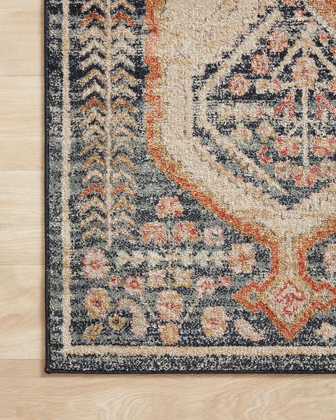 Loloi Jocelyn Collection JOC-05 Navy/Multi 9'-6" x 12'-6" .38" Thick Area Rug