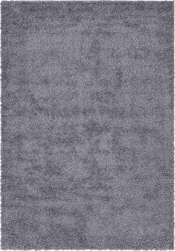 Unique Loom Davos Shag Collection Area Rug - Solid (7' 1" x 10' Rectangle, Peppercorn)