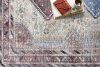 Fame Living Washable Area Rug. Modern Farmhouse. Vintage. Turkish. Bohemian. Distressed. Oriental. Traditional. Rugs for Living Room. Dining. Bedroom. Office. Entryway. Foyer. (863TT, 2'5" x 4'9")