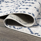 JONATHAN Y Boho Vintage Diamond Cream/Navy Indoor Area Rug 4X6 ft, Moroccan Hype for Living Room, Bedroom, Kitchen, Office, Easy-Cleaning, High Traffic, Pet-Friendly, Non-Shedding (MOH101F-4)