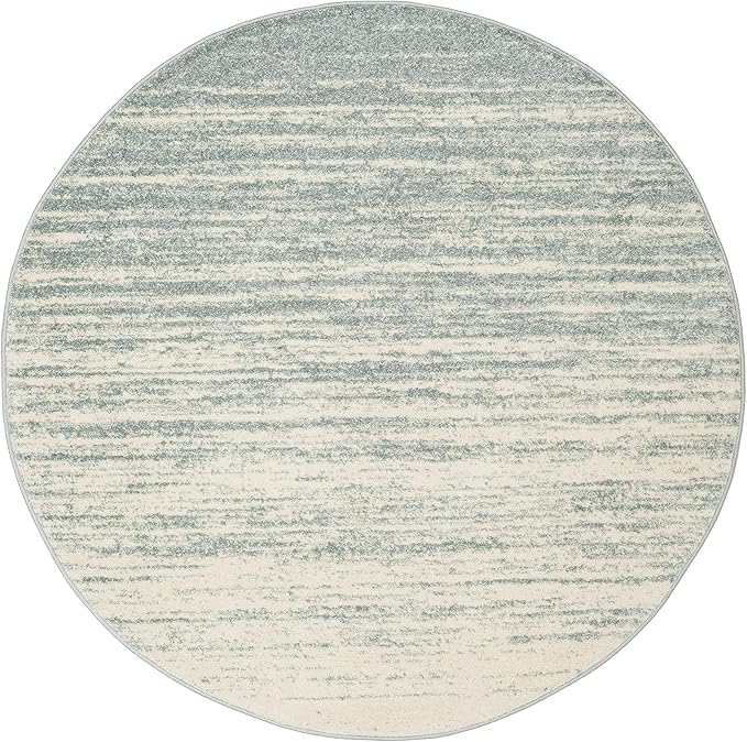 SAFAVIEH Adirondack Collection Area Rug - 6' Round, Slate & Cream, Modern Ombre Design, Non Shedding & Easy to Clean, Ideal for Living Room, Bedroom, Office, Dining Space (ADR113T)