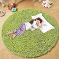 Andency Grass Green Round Area Rug 5x5 for Bedroom, Fluffy Shag Circle Rug for Room, Faux Fur Carpet for Home Decor, Fuzzy Plush Circular Rug for Living Room, Playroom