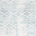 SAFAVIEH Tulum Collection Area Rug - 12' Square, Ivory & Turquoise, Moroccan Boho Tribal Design, Non-Shedding & Easy to Clean, Ideal for Living Room, Bedroom, Dining Space (TUL272E)
