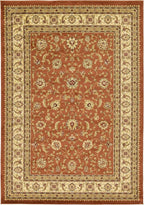 Unique Loom Voyage Collection Traditional Oriental Classic Intricate Design Area Rug (7' 0 x 10' 0 Rectangular, Terracotta/Ivory)