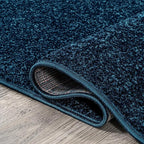 JONATHAN Y Haze Solid Low-Pile Navy 5x5 Square Indoor Area Rug, Coastal,Bohemian,Minimalist,Classic, Easy-Cleaning for Living Room,Bedroom,Kitchen,Pet Friendly,Non-Shedding (SEU100C-5SQ)