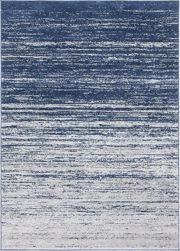 SAFAVIEH Adirondack Collection Area Rug - 5'5" x 7'7", Navy & Grey, Modern Ombre Design, Non Shedding & Easy to Clean, Ideal for Living Room, Bedroom, Office, Dining Space (ADR113E)