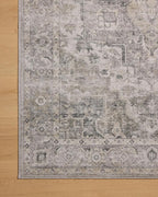 Loloi Amber Lewis Josie Collection JOS-03 Silver/Natural 5'-0" x 7'-6", .13" Pile Height, Low Profile, Machine Washable, Accent Rug