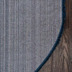 Unique Loom Solid Shag Collection Area Rug (8' x 10' Oval, Sapphire Blue/ Navy Blue)