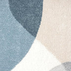 Abani Deco Collection Area Rug - Cream/Blue Mid-Century Design - 4' x 6' - Easy to Clean - Durable for Kids and Pets - Non-Shedding - Medium Pile - Soft Feel - for Living Room, Bedroom & Office
