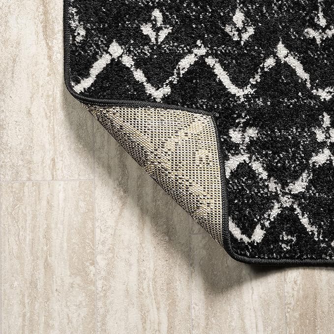 JONATHAN Y Boho Vintage Diamond Black/Ivory Indoor Area Rug 10X13 ft, Moroccan Hype for Living Room, Bedroom, Kitchen, Office, Easy-Cleaning, High Traffic, Pet-Friendly, Non-Shedding (MOH101D-13)