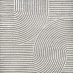 JONATHAN Y Hallie High-Low Curve Gray/Ivory 9x9 Square Indoor/Outdoor Area Rug, Minimalist, Pet Friendly, Non-Shedding, Stain Resistant, Hose-Washable for Backyard, Patio, Porch (SCN100A-9SQ)