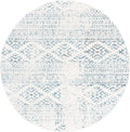 SAFAVIEH Tulum Collection Area Rug - 12' Round, Ivory & Turquoise, Moroccan Boho Tribal Design, Non-Shedding & Easy to Clean, Ideal for Living Room, Bedroom, Dining Space (TUL272E)