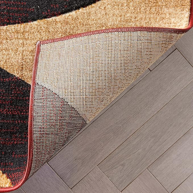 Well Woven Dulcet Bingo Red Modern Geometric Area Rug (3'11" x 5'3")