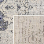 SAFAVIEH Monaco Collection Area Rug - 6'7" x 9'2", Ivory & Grey, Boho Chic Medallion Distressed Design, Non-Shedding & Easy Care, Ideal for High Traffic Areas in Living Room, Bedroom (MNC243B)