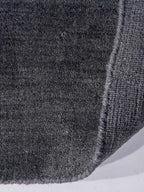 Hand Knotted Loom Wool ECO-Friendly Area Rugs - 8'x8', Square, Charcoal Color, Solid Plain Design, High Pile Handmade Anti Skid Area Rugs for Living Room, Bed Room (L00111)