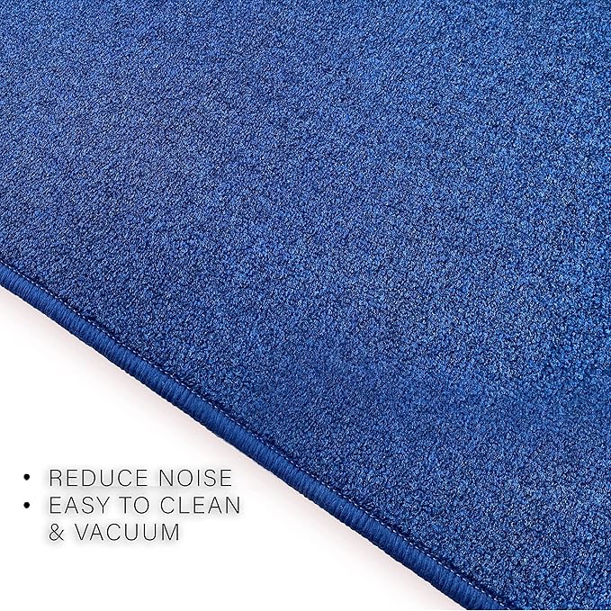Custom Made Runner Rug Low Pile with Rubber Backing for Kitchen Foyer Hallway Entry Choose Your Length Size 26 Inch Wide Solid and Plain Dark Blue Color (46 feet x 26 inch)