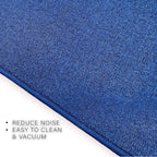 Custom Made Runner Rug Low Pile with Rubber Backing for Kitchen Foyer Hallway Entry Choose Your Length Size 26 Inch Wide Solid and Plain Dark Blue Color (4 feet x 26 inch)