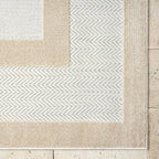 Abani Area Rugs - Modern Minimalist Pattern - Cream Rug for Living Room, Bedroom, Dining Room - Indoor/Outdoor - Easy to Clean - Non-Shedding - 4' x 6'