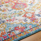 Livabliss Odelia Vintage Bohemian Area Rug,5'3" x 7'3",Orange/Aqua