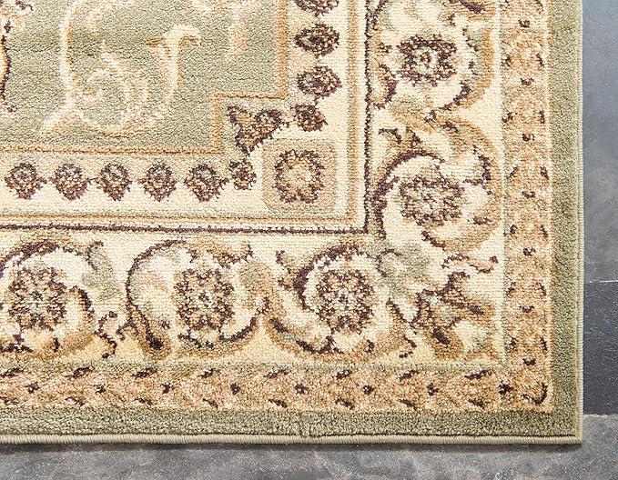 Unique Loom Versailles Collection Traditional Classic Medallion Floral Motif Area Rug (2' 7 x 10' 0 Runner, Green/ Ivory)
