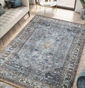 Keen Home Design 8x10 Rug - Machine Washable Area Rug with Non-Slip Backing, Ideal for Living Room, Dining Room, Bedroom - Vintage, Easy Clean, Durable, Low Pile Rug - (8' x 10')