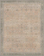 8x10 Area Rug Machine Washable Boho Rug for Living Room,Ultra-Thin Low Pile Carpet,Lightweight Indoor Printed Rug,Non Slip Floral Area Rug for Bedroom, Dining Room, Home Office,Light Beige