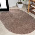 Eyely UES100J-3OV Supersoft Haze Solid Low-Pile Indoor Area Rug Casual;Contemporary;Solid;Traditional, Bedroom, Kitchen, Living Room, Easy-Cleaning, Non-Shedding, 3 X 5 Oval, Brown