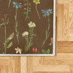 Ambesonne Floral Decorative Rug, Spring Season Themed Watercolors Painting of Herbs Flowers Botany Garden Art, Quality Carpet for Bedroom Dorm and Living Room, 2' x 5', Lime Green