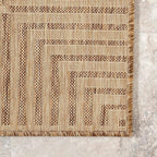 Nuloom Asha Light Brown/Ivory, 10' x 13', Casual, Striped Border, Soft and Cozy, High Traffic, Stain Resistant, Easy Clean, Durable Area Rug for Indoor/Outdoor Patio, Deck, Porch, Garden, Courtyard