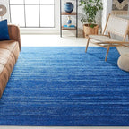 SAFAVIEH Adirondack Collection Area Rug - 9' Square, Light Blue & Dark Blue, Modern Ombre Design, Non Shedding & Easy to Clean, Ideal for Living Room, Bedroom, Office, Dining Space (ADR113F)